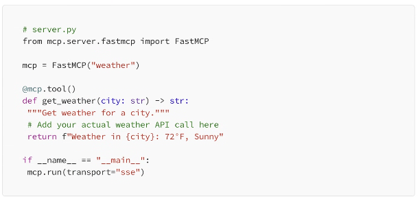 Let's build a simple weather MCP server. Create server.py